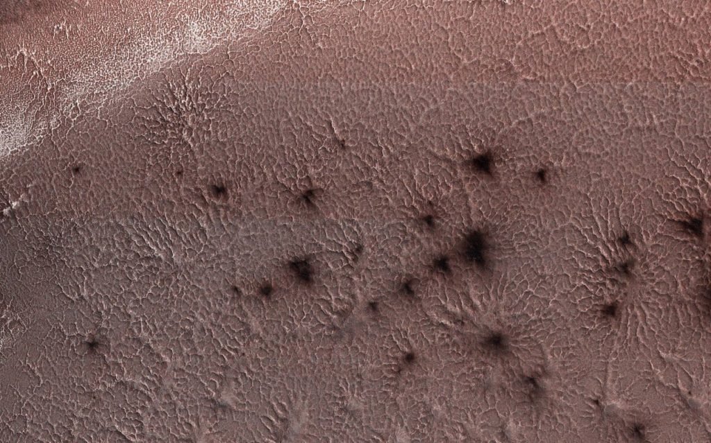 "aranhas" em Marte