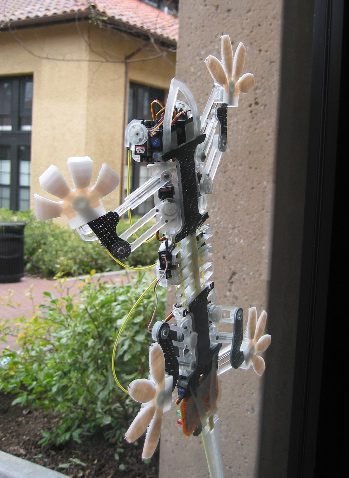 wall climbing robots with adhesives