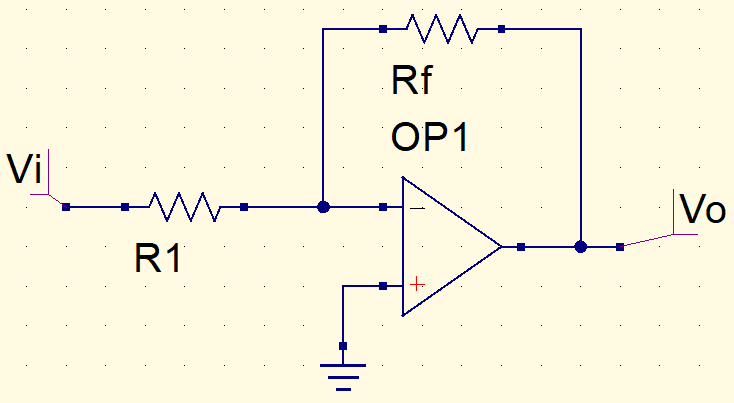 Inverter amplifier with op-amp.