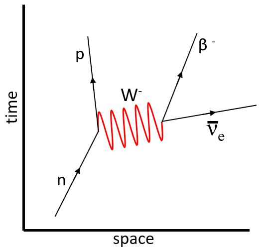 Boson W interactions with other particles on Standard Model. 
