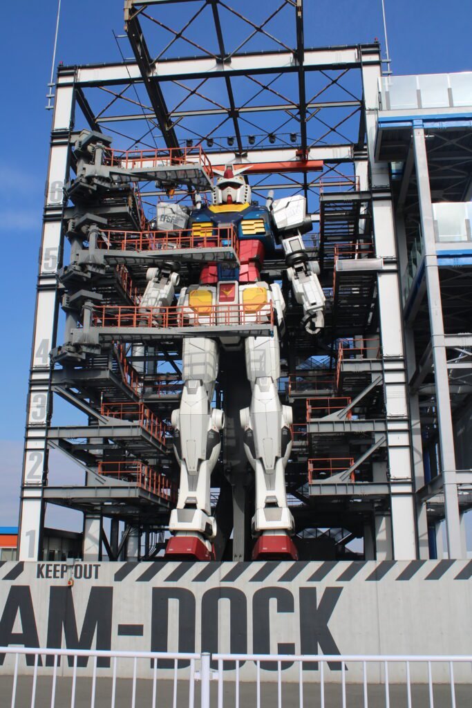 gundam on dock tower