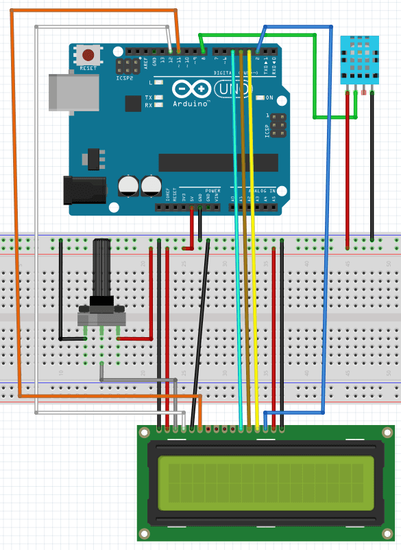 DHT11, LCD and Arduino