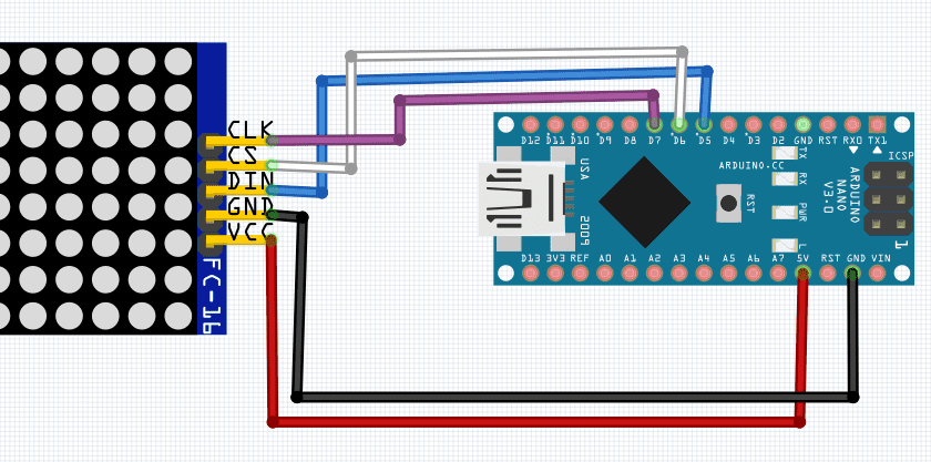 Matrizes de LEDs com Arduino Nano.